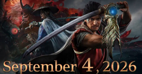 Captura de tela de Onimusha: Way of the Sword mostrando um samurai em combate com elementos sobrenaturais.