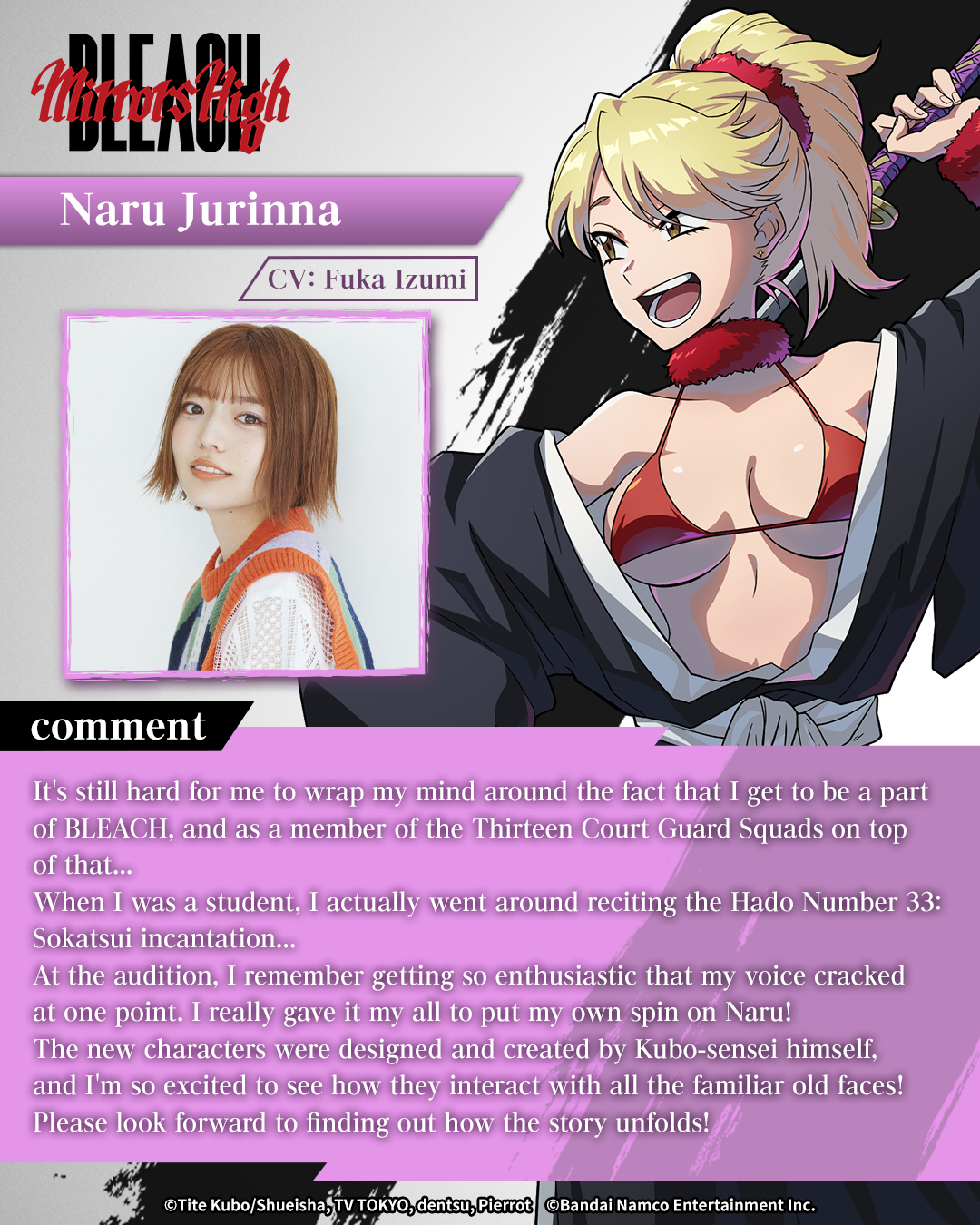 Naru Jurinna, nova personagem de BLEACH Mirrors High