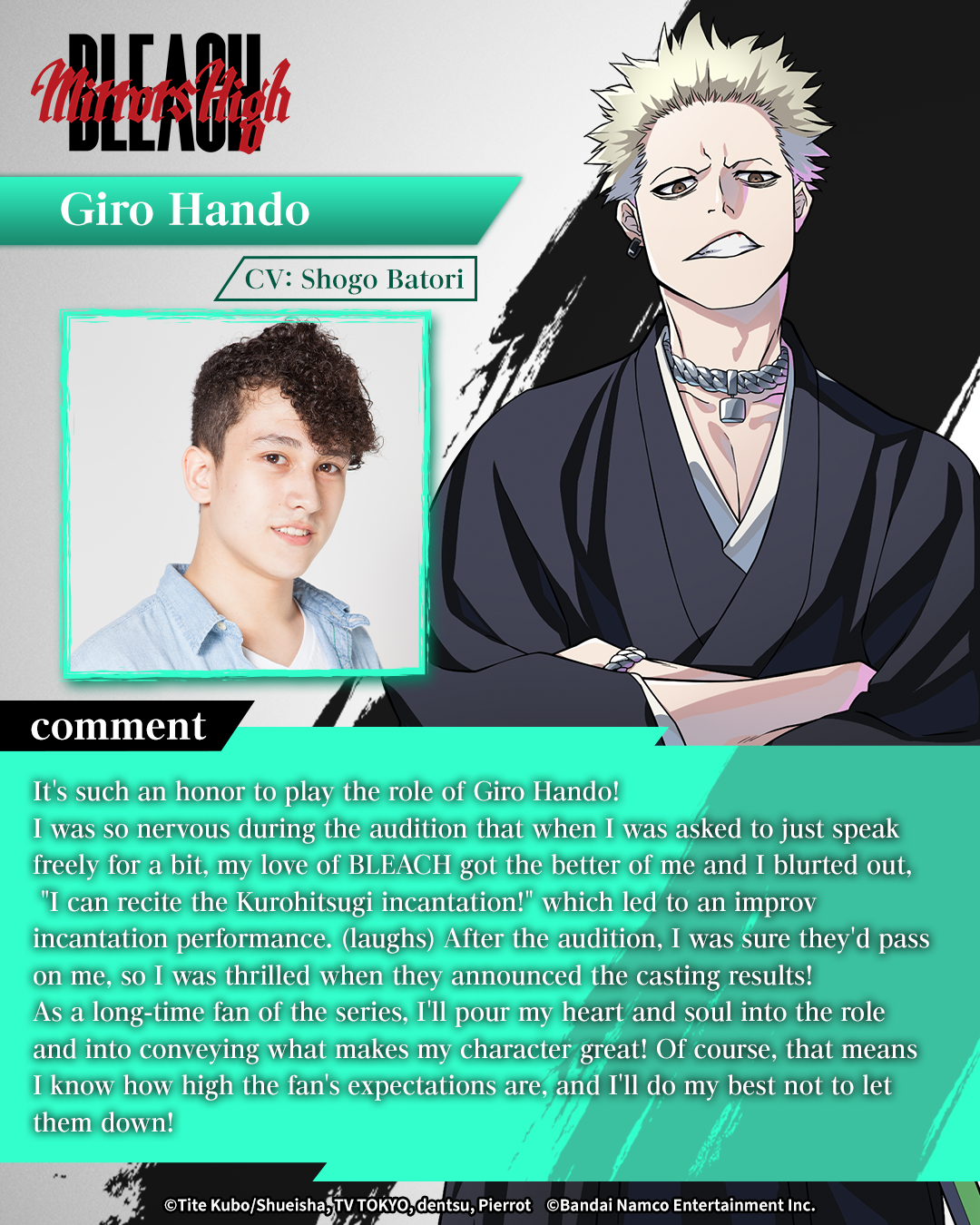 Giro Hando, novo personagem de BLEACH Mirrors High