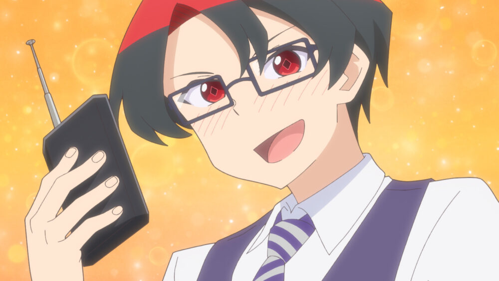Ryusei segurando um controle remoto em cena do sexto episódio de Hanaori-san Still Wants to Fight in the Next Life