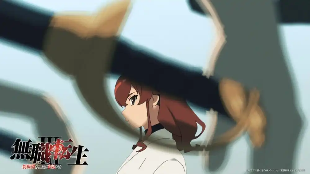 Cena do vídeo de encerramento de Mushoku Tensei III, mostrando Eris
