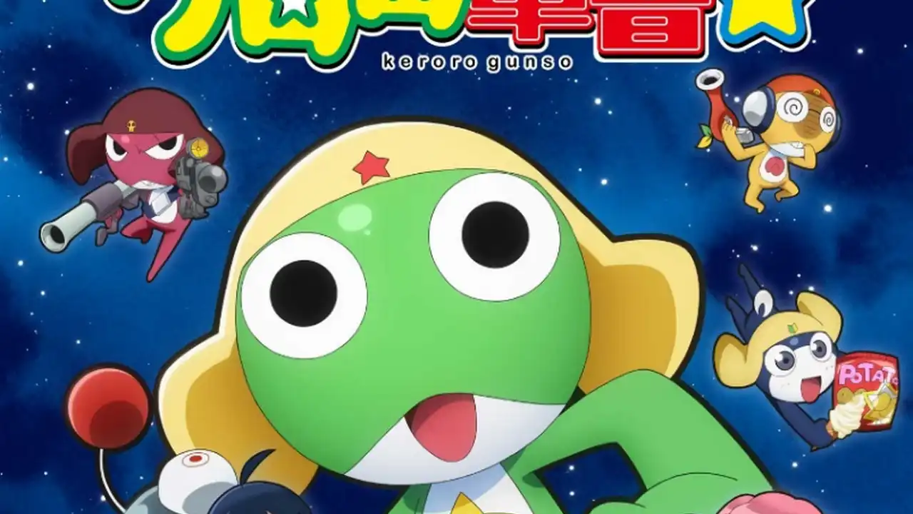 Arte promocional oficial de anúncio da nova série animada Keroro Gunsō ☆