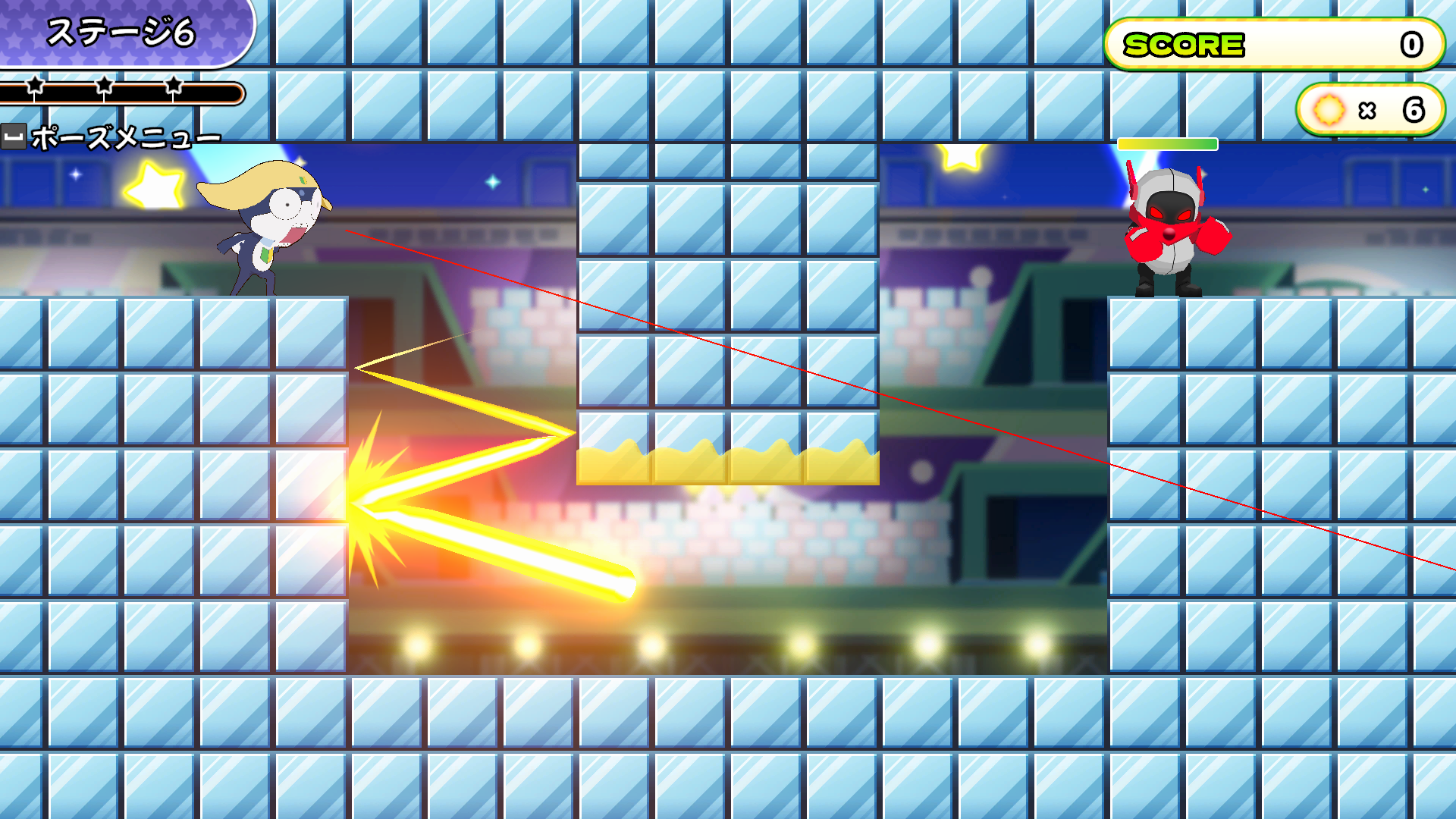 Outra tela de jogo de Sgt. Frog: Hachamecha TV Show